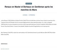 Renaux en Master et Berteaux en Gentleman après les manches du Mans